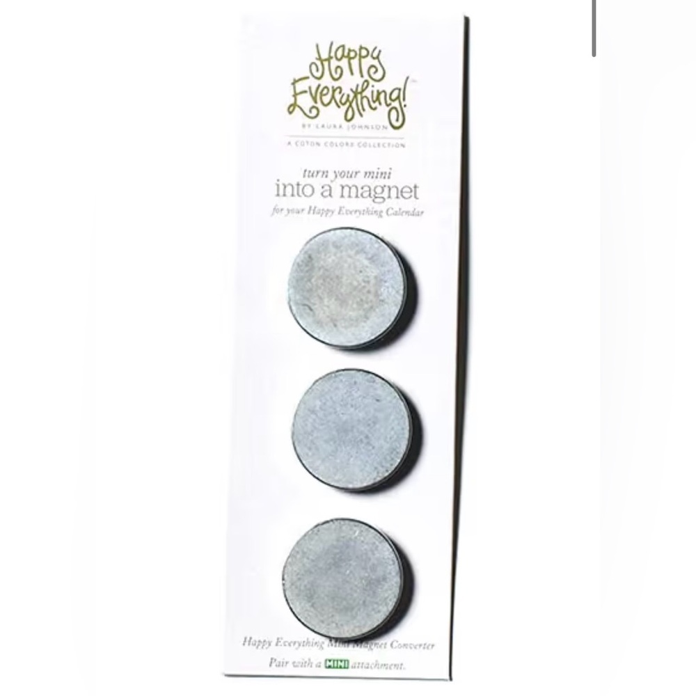 Happy Everything! Hook-and-Loop Fastener Backed Magnet, Pack of 3